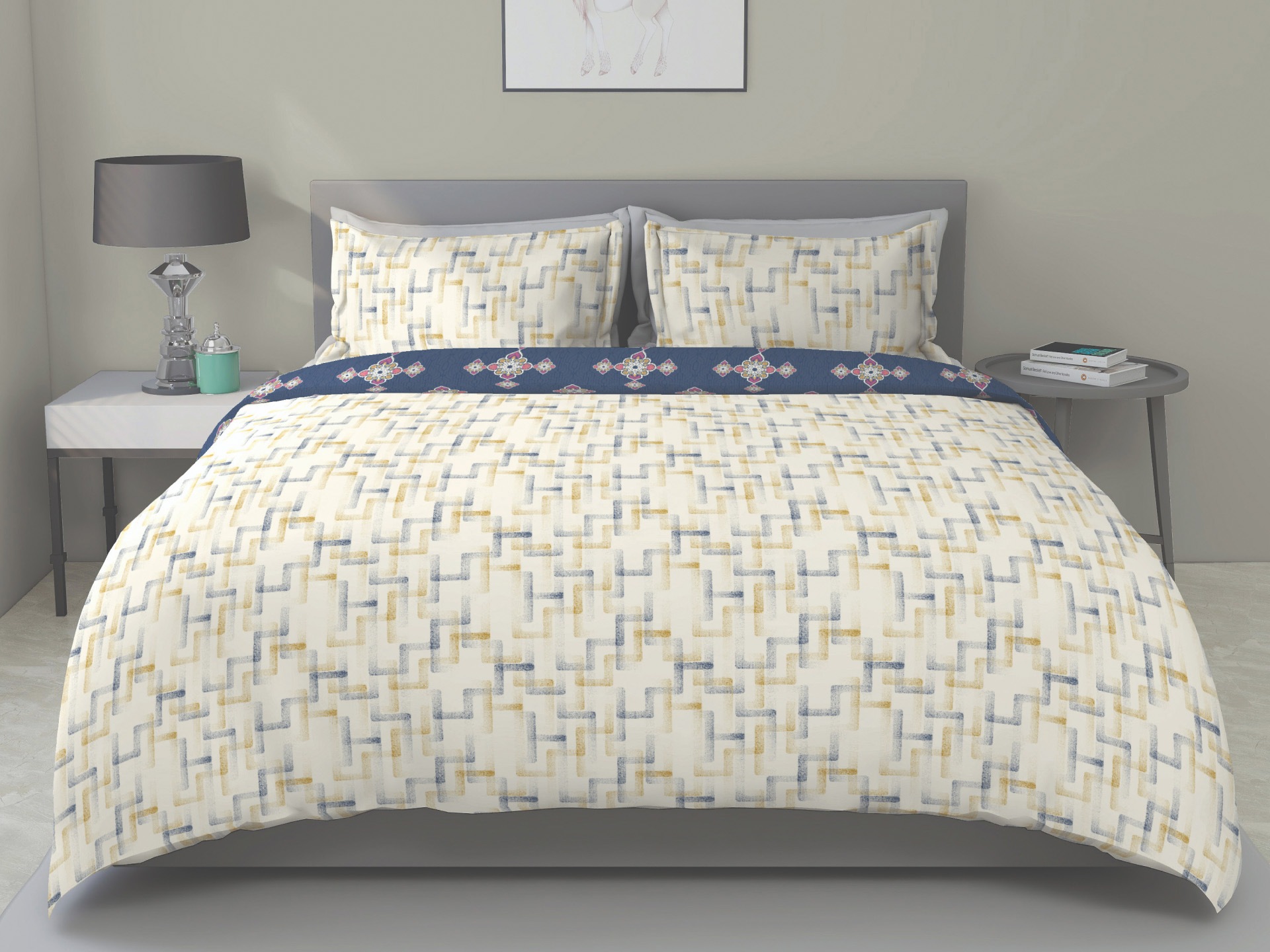 Sleepwell Bailey Bedsheet & Duvet Cover King 